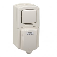 SCHNEIDER KAVACHA - 13A - 250V - Surface Mount 1 Pole Switched Socket - IP56 CSC313_GY